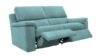 3 Seater Double Power Recliner Sofa. Plush Airforce - Grade A930