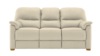3 Seater Sofa With Show Wood. Cambridge Stone - Leather L843