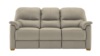 3 Seater Sofa With Show Wood. Cambridge Putty - Leather L845