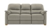 3 Seater Sofa With Show Wood. Cambridge Taupe - Leather L846