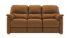 3 Seater Sofa With Show Wood. Cambridge Tan - Leather L847