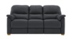 3 Seater Sofa With Show Wood. Cambridge Petrol Blue - Leather