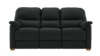 3 Seater Sofa With Show Wood. Cambridge Black - Leather L854