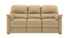 3 Seater Sofa With Show Wood. Cambridge Sand - Leather L855