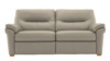 3 Seater Sofa With Show Wood. Cambridge Putty - Leather L845