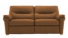 3 Seater Sofa With Show Wood. Cambridge Tan - Leather L847