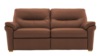 3 Seater Sofa With Show Wood. Cambridge Conker - Leather L848