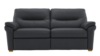 3 Seater Sofa With Show Wood. Cambridge Petrol Blue - Leather L852
