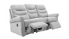 3 Seater Double Power Recliner Sofa. Piero Silver - Grade W085