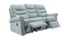 3 Seater Double Power Recliner Sofa. Piero Carolina Blue - Grade W087