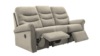 3 Seater Double Power Recliner Sofa. Soft Mink - Grade W097