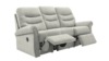 3 Seater Double Power Recliner Sofa. Sahara Silver - Grade W141