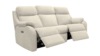 3 Seater Power Recliner Curved Sofa With Usb. Swift Oatmeal - Grade A010