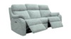 3 Seater Power Recliner Curved Sofa With Usb. Graphene Teal - Grade A015