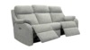 3 Seater Power Recliner Curved Sofa With Usb. Graphene Dusk - Grade A017