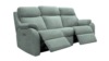 3 Seater Power Recliner Curved Sofa With Usb. Dapple Kingfisher - Grade A020