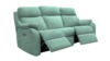 3 Seater Power Recliner Curved Sofa With Usb. Dapple Ocean - Grade A021