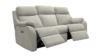 3 Seater Power Recliner Curved Sofa With Usb. Dapple Dove - Grade A023