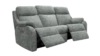 3 Seater Power Recliner Curved Sofa With Usb. Prama Pewter - Grade A027