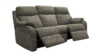 3 Seater Power Recliner Curved Sofa With Usb. Prama Sable - Grade A028