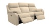 3 Seater Power Recliner Curved Sofa With Usb. Stingray Linen - Grade A122