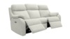 3 Seater Power Recliner Curved Sofa With Usb. Stingray Platinum - Grade A123