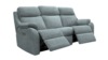 3 Seater Power Recliner Curved Sofa With Usb. Scale Cobalt - Grade A731