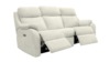 3 Seater Power Recliner Curved Sofa With Usb. Scale Cream - Grade A735