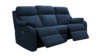 3 Seater Power Recliner Curved Sofa With Usb. Plush Indigo - Grade A901