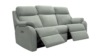 3 Seater Power Recliner Curved Sofa With Usb. Plush Slate - Grade A904