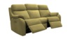 3 Seater Power Recliner Curved Sofa With Usb. Plush Moss - Grade A908