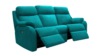 3 Seater Power Recliner Curved Sofa With Usb. Plush Mallard - Grade A909