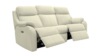 3 Seater Power Recliner Curved Sofa. Cambridge Chalk - Leather L840