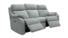 3 Seater Power Recliner Curved Sofa. Cambridge Grey - Leather L842