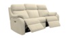 3 Seater Power Recliner Curved Sofa. Cambridge Stone - Leather L843