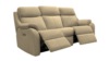3 Seater Power Recliner Curved Sofa. Cambridge Plaster Leather L844