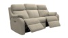 3 Seater Power Recliner Curved Sofa. Cambridge Putty - Leather L845