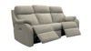 3 Seater Power Recliner Curved Sofa. Cambridge Taupe - Leather L846