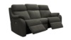 3 Seater Power Recliner Curved Sofa. Cambridge Earth - Leather L849