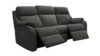 3 Seater Power Recliner Curved Sofa. Cambridge Slate - Leather L853