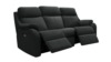 3 Seater Power Recliner Curved Sofa. Cambridge Black - Leather L854