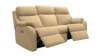 3 Seater Power Recliner Curved Sofa. Cambridge Sand - Leather L855